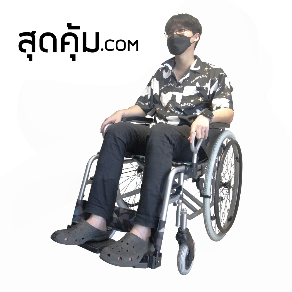 รถเข็นสำหรับผู้ที่เป็นอัมพฤกษ์ครึ่งซีกหรือผู้ที่ใช้แขนได้ข้างเดียว ล้อใหญ่ 24 นิ้ว รุ่น 908L